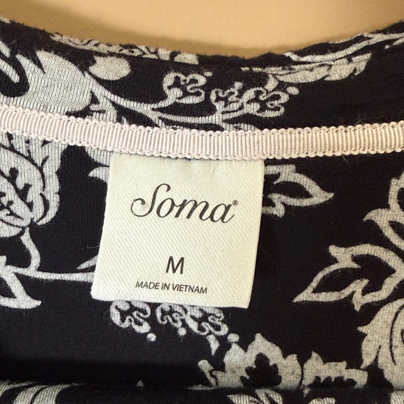 Soma Black & White Floral Pajama Set - Picture 3 of 8